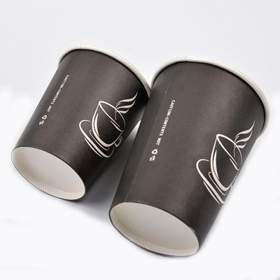 l'abitudine 2.5oz ha stampato le tazze a parete semplice di caffè del caffè eliminabile nero delle tazze 8oz