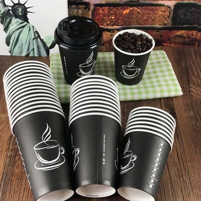 l'abitudine 2.5oz ha stampato le tazze a parete semplice di caffè del caffè eliminabile nero delle tazze 8oz
