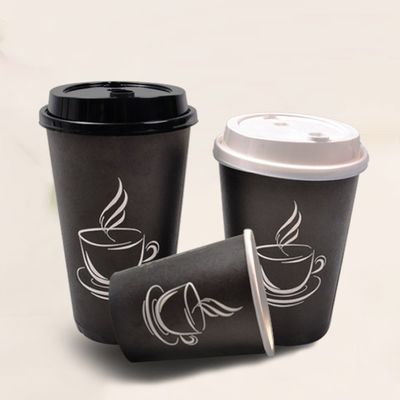 l'abitudine 2.5oz ha stampato le tazze a parete semplice di caffè del caffè eliminabile nero delle tazze 8oz