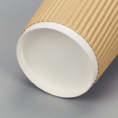 Parete riciclabile del Tripple delle tazze di carta dell'ondulazione di PLA 12oz Kraft di 90MM PS per caffè