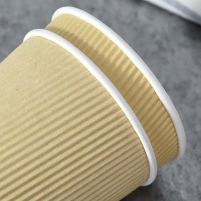 Parete riciclabile del Tripple delle tazze di carta dell'ondulazione di PLA 12oz Kraft di 90MM PS per caffè