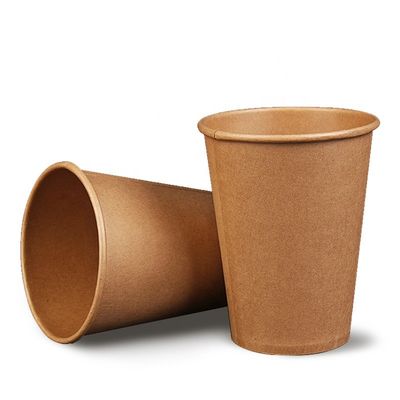 Lle tazze di carta eliminabili biodegradabili da 8 once carta kraft le tazze di caffè a parete semplice