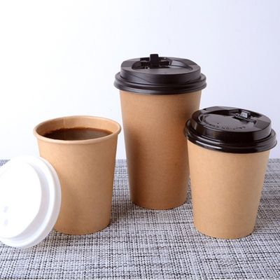 Lle tazze di carta eliminabili biodegradabili da 8 once carta kraft le tazze di caffè a parete semplice