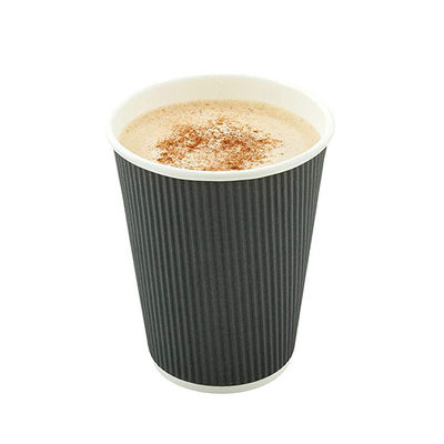 il bene durevole robusto di PLA 400ml ha ondulato le tazze di carta dell'ondulazione 12oz con i coperchi
