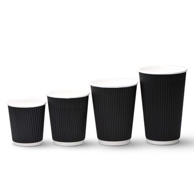 il bene durevole robusto di PLA 400ml ha ondulato le tazze di carta dell'ondulazione 12oz con i coperchi