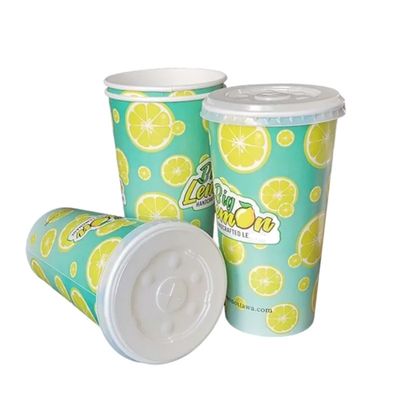 le tazze di carta eliminabili della cola di PLA del PE di 22oz 640ml incartano le tazze fredde 300gsm della bevanda