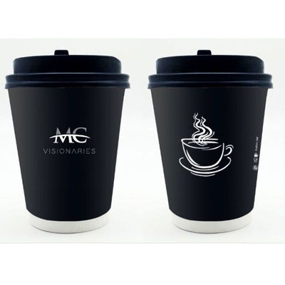 EN13432 tazze di caffè asportabili su ordinazione di carta eliminabili delle tazze 400Ml 12Oz con il coperchio