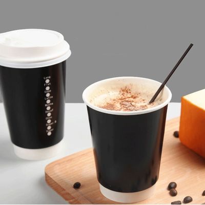 EN13432 tazze di caffè asportabili su ordinazione di carta eliminabili delle tazze 400Ml 12Oz con il coperchio