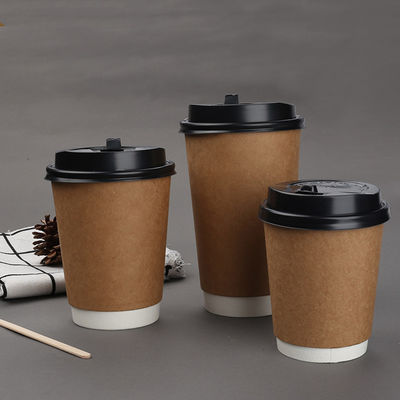 il PE di 10oz 12oz ha ricoperto le tazze di caffè eliminabili doppie della tazza di carta di coperchi