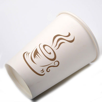 Coperchi eliminabili di Juice White Paper Cups With delle tazze di carta della bevanda fredda della soda di 12OZ 300gsm