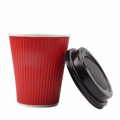 tazze fredde eliminabili della bevanda della carta di parete dell'ondulazione di Boba della bolla 280gsm con i coperchi